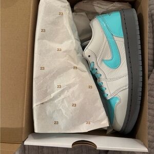 Nike Air Jordan 1 Low White and Teal